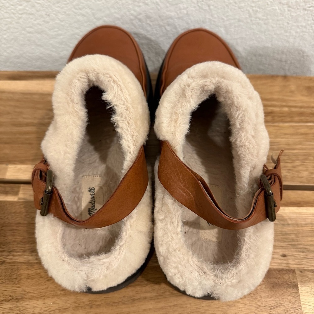 Madewell- The Sherling Sigrid Slingback Shearling Mule- Size 8 - Picture 4 of 9
